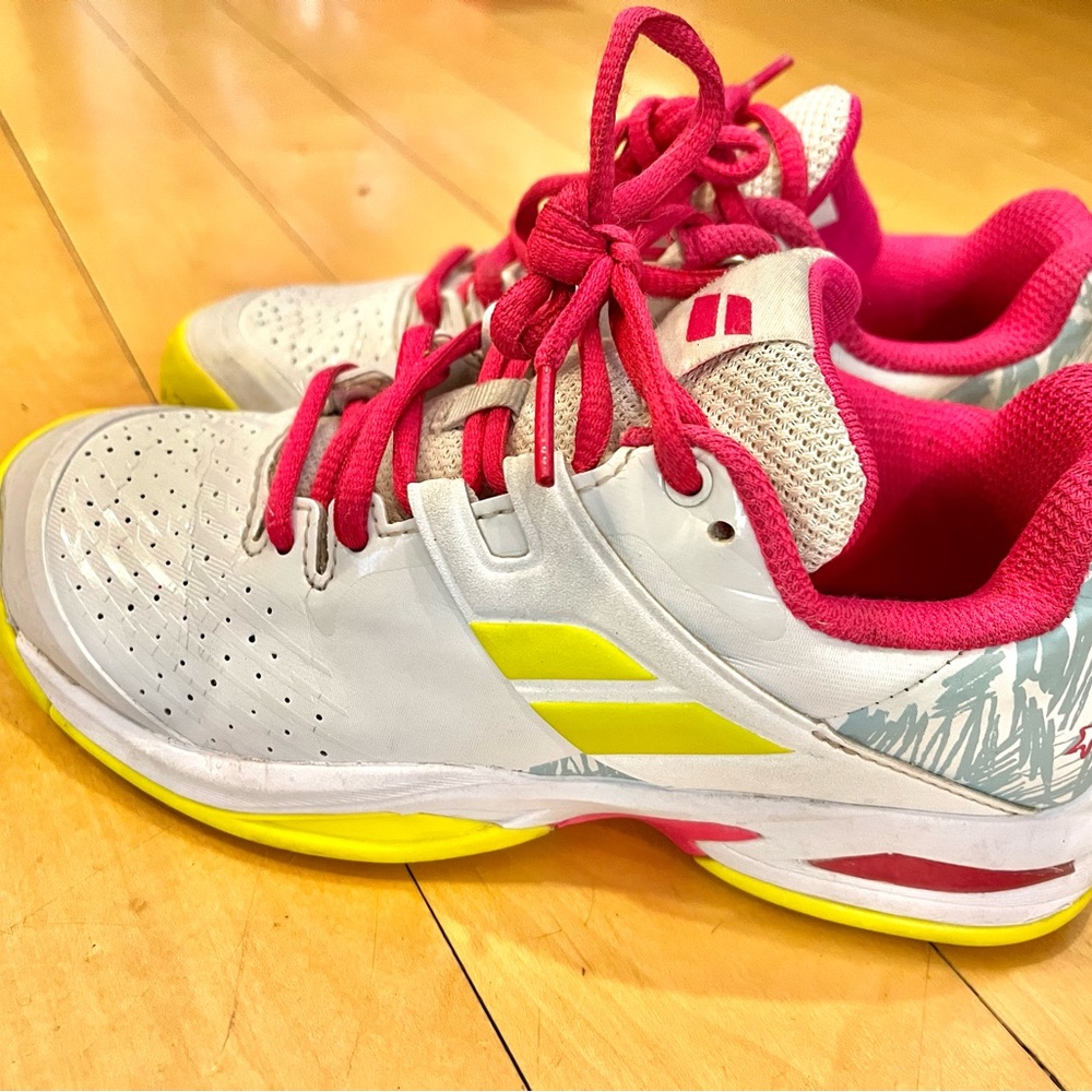 Babolat girls propulse all court junior tennis shoe size 1.5 white/red rose